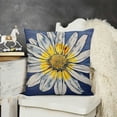 thumbnail image 2 of Summer Floral Pillow CoversWhite Petal Flower Bloom Decorative Pillow Cases Navy Blue SeasonalCushion Case Farmhouse Home Decor for Sofa Couch Porch Outdoor, 2 of 5