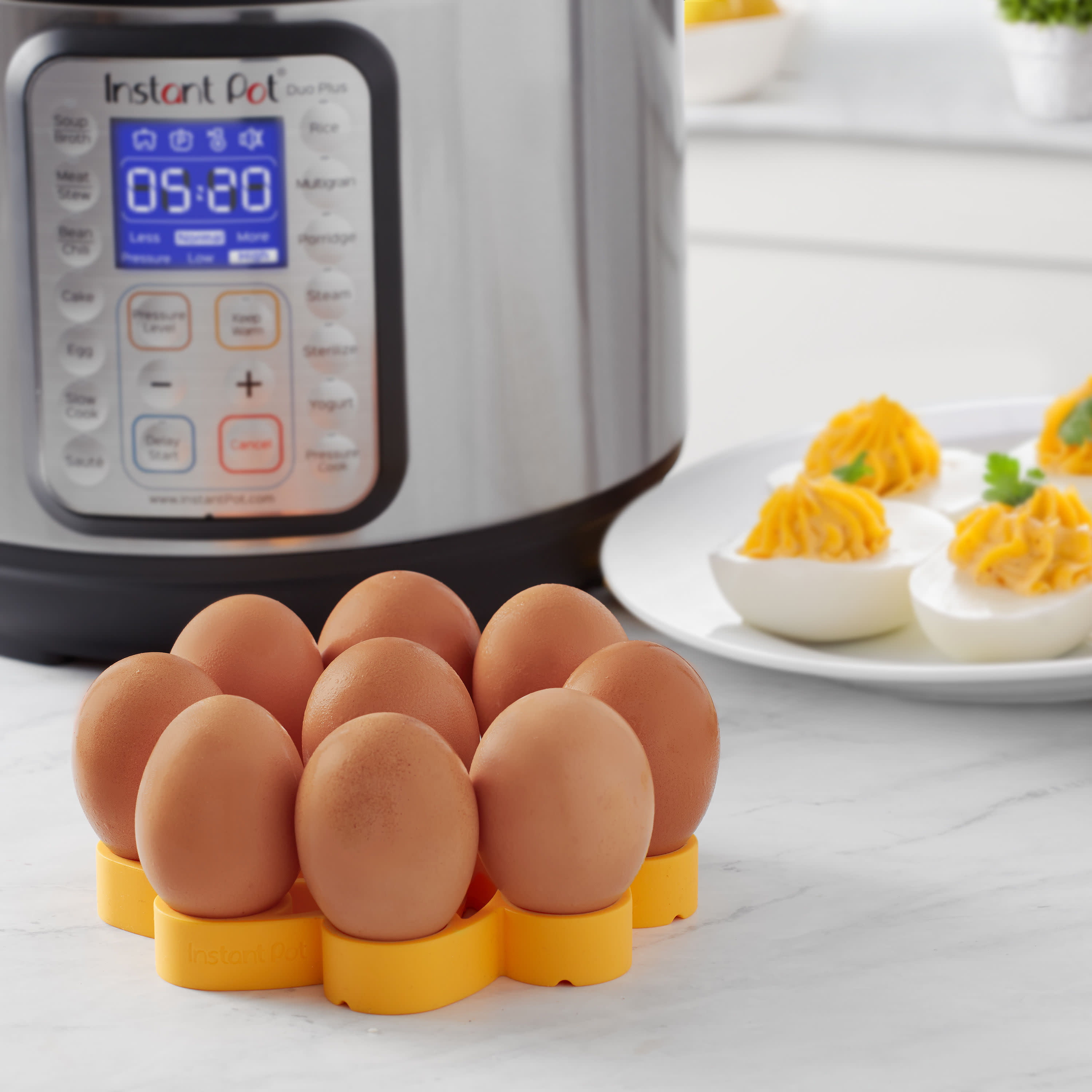 Instant Pot Egg Rack Official Silicone Accessory, Compatible with 6-quart  and 8-quart Cookers in Yellow 
