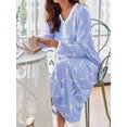 thumbnail image 3 of Avidlove Women's Long Sleeve Nightgown Printed Long Sleepshirts Henley Sleep Dress Full Length Sleepwear, 3 of 5