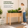 thumbnail image 4 of Timber Valley Elevated Cedar Raised Garden Bed, 48" x 24" x 32", Strong Mortise and Tenon Structure, Wooden Planter Box with Liner for Vegetables, Herbs & Flowers, 4 of 18