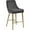 Grey, variant on Maykoosh Natural Beauty Modern, Contemporary Velvet Upholstered Counter Stool with Polished Gold Metal Legs, Set of 2, 23" W x 21" D x 40" H, Ideal for Bar and Pub Height Tables-Color:Black