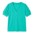 thumbnail image 4 of Womens V Neck T Shirts Lightweight Short Sleeve Tops Casual Basic Tees Trendy Summer Shirts, 4 of 7