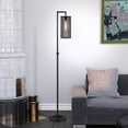 thumbnail image 5 of HomeRoots 69" Black Reading Floor Lamp With Black Drum Shade, 5 of 9