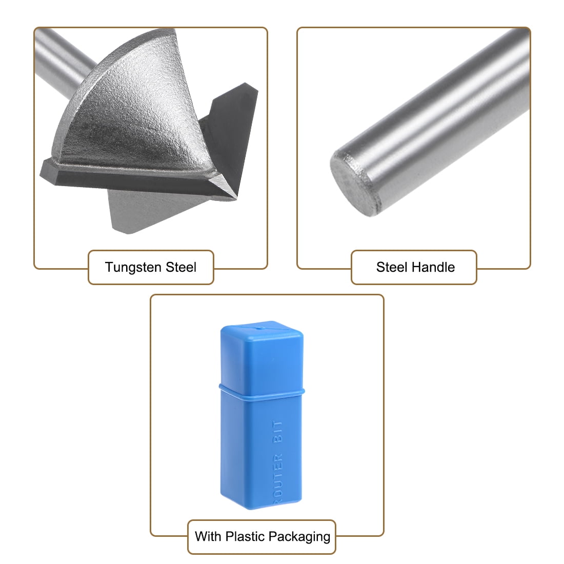 Router Bit 6mm Shank 32mm Dia 90 Degree V-Groove End Mill Tungsten Steel for CNC