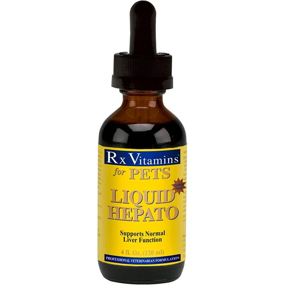 RX Vitamins 708429088158 4 oz Liquid Hepato Chicken Flavored Liver Supplement for Dogs & Cats