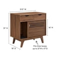thumbnail image 2 of Pemberly Row Modern / Contemporary Wood Cat Cabinet in Walnut, 2 of 17