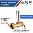 thumbnail image 2 of MH-S-241 Marteau d'Eau en Acier Inoxydable pour Machine à Laver, 3/4 Pouce Pivotant FHT x 3/4 Pouce MHT, Sans Plomb, 2 of 4