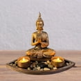 thumbnail image 3 of simhoa Bougeoir Statue en Résine Bouddha pour Ornements B B, 3 of 6