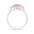 thumbnail image 2 of ANGARA Natural Oval 2.5 ct Morganite Loop Shank Ring with Tiny Diamonds in 14K White Gold for Women | Birthday, Anniversary, Jewelry Gift for Women | Natural Morganite Ring, 2 of 8