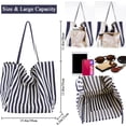 thumbnail image 2 of JennyShop  Large Capacity Shoulder Bag for Shopping Travel, Fashion Striped Canvas Tote Handbag for Women Vertical Stripe Bag, 2 of 6