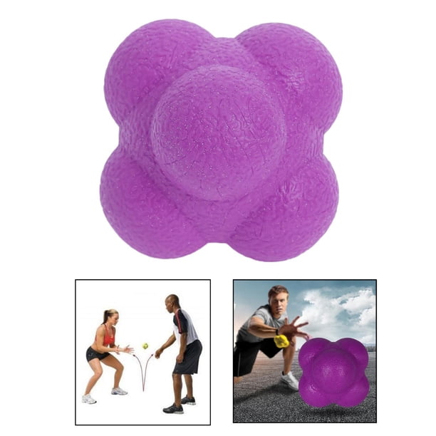 Pelota de Reacción Elástica de 5,5 Cm para , s Habilidades de Coordinación Ojo-mano - Tamaño Y Práctico Pa Púrpura Baoblaze Bolas de reacción de rebote