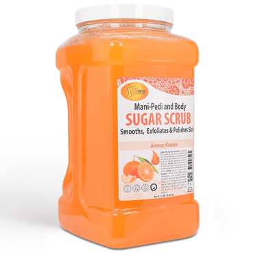 SPA REDI - Sugar Body Scrub, Exfoliating, Mandarin, 128 Oz, Moisturizing, Hydrating and Nourishing, Glow, Polish, Smooth and Fresh Skin - Body Exfoliator
