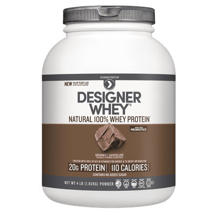 Designer Protein 100% Whey Protein Powder, Gourmet Chocolate, 20g Protein, 4