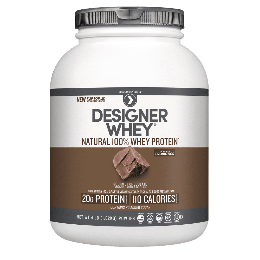 Designer Protein 100 Whey Protein Powder, Gourmet Chocolate, 20g