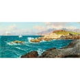 thumbnail image 2 of Bernardo Hay 24x13 Black Ornate Framed Double Matted Museum Art Print Titled: Sailing Ship by the Capri Coast, 2 of 5