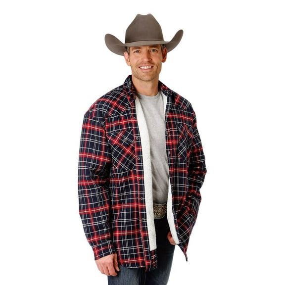 Roper Western Jacket Mens Flannel Plaid 1XT Red 03-097-0719-3685 RE