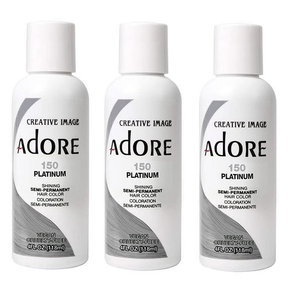 [3 PACK] Creative Images Systems Adore Semi-Permanent Hair Color [#150 PLATINUM] * BEAUTY TALK LA *