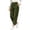 Army Green 09, variant on Pants for Women, Solid Elastic High Waist Cropped Harem Pants, Button Decor Split Ankle Loose Jogger Trousers with Button Flap Side Pockets