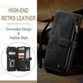 thumbnail image 5 of ELEHOLD for Samsung Galaxy S24 FE Case for Men Women Wallet Case, Premium Leather Shockproof Purse Case with Credit Card Slots Zipper Pocket Anti-Loss Wriststrap Samsung Galaxy S24 FE,Black, 5 of 9