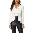 thumbnail image 1 of BLAZER GÓTICO PEPLUM ABIERTO CON CUELLO CAÍDO PARA MUJERES INSPIRADORAS, HEM DE ALTA BAJA, COLOR BLANCO, 1 of 6
