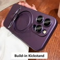 thumbnail image 2 of Magnetic Ring Case for iPhone 13 Pro Case Kickstand Built-in Camera Lens Protector Compatible with MagSafe Matte Soft Phone Case for 13 Pro 6.1" - Purple, 2 of 10