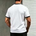 thumbnail image 4 of IYTR Mens Soft Tshirts V-Neck Short Sleeve Slim Fit T-Shirt Contrast Trim Cuff Casual Summer Athletic Gym Workout Solid Color Muscle Tee (White,XL), 4 of 8
