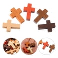 thumbnail image 2 of FELTECHELECTR 50 piezas de dijes de joyería en forma de cruz, dijes colgantes de cruz de madera, mini colgantes de cruz para joyería, 2 of 3