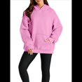 thumbnail image 3 of Sudadera Informal de Larga con Capucha para Mujer, Jersey de y Otoño con Bolsillos. Rosa M, 3 of 9
