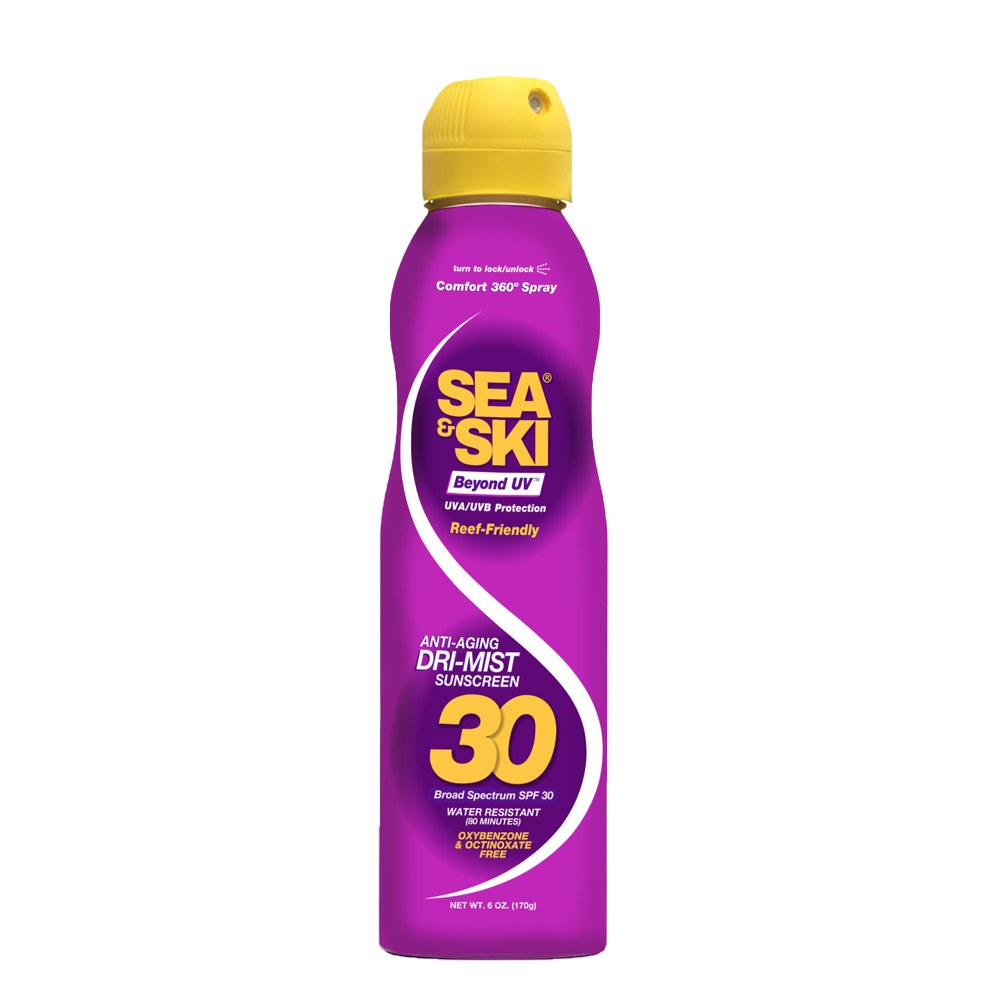 SEA & SKI Beyond UV Hydrating Sunscreen Spray, Broad Spectrum SPF 30, Citrus Scent, 6 Oz