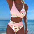 thumbnail image 2 of Floral Print Tankini Swimsuit Two Piece Beachwear With High Waist Bottoms And Adjustable, 2 of 4