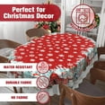 thumbnail image 6 of Oval Christmas Tablecloth 60x84 Inch, Farmhouse Red Snowman Snowflake Christmas Table Cloth, Polyester Waterproof Wrinkle Resistant Xmas Table Cover for Holidays Kitchen Dinning Table Home Decor, 6 of 6