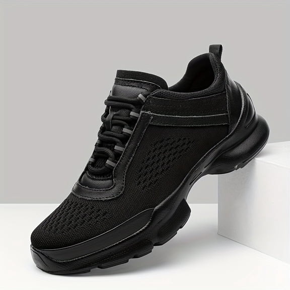 New Men's Platform Height-Increasing Shoes, Fashionable and Comfortable Men's Sneakers with Invisible Height Boost, Stylish and Comfortable Men's Casual Shoes, Available in Black and Beige