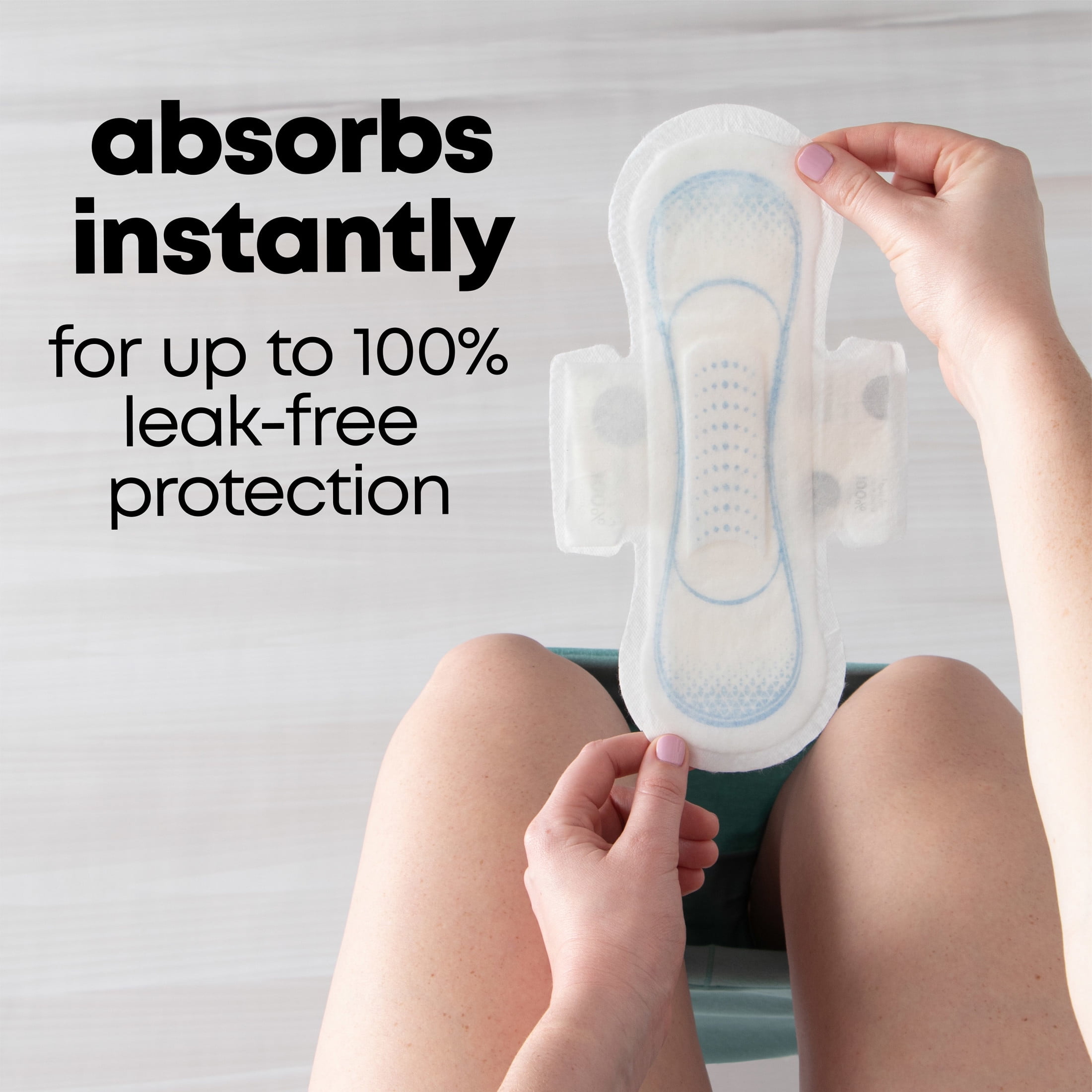 (4 pack) U by Kotex Clean & Secure Ultra Thin Pads with Wings, Heavy Absorbency, 32 Count
