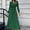 Green, variant on TAGOLD Womens Dress,Women's Casual Slim Pleated Belted Long-Sleeve V-Neck A-Line Color Dress