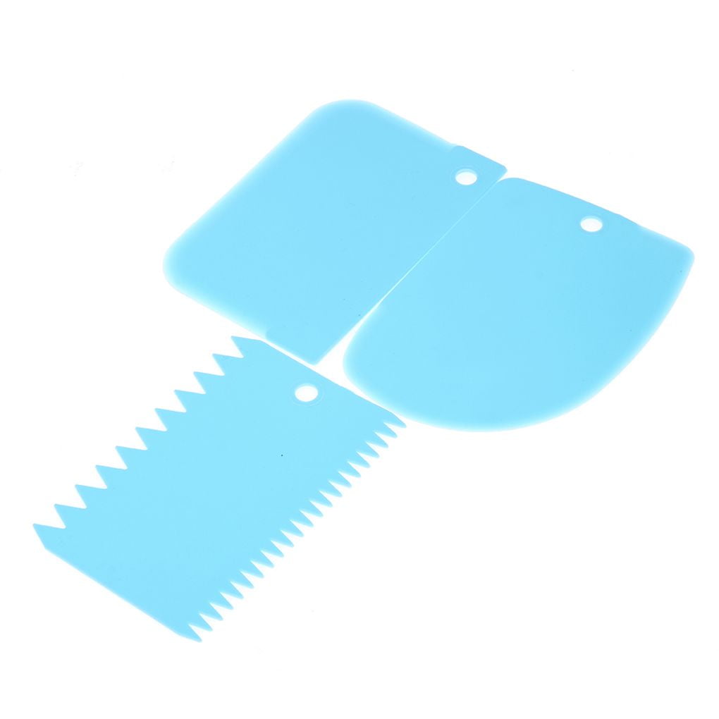 TureClos 3PCS/Set Plastic Cake Decorating Tools Dough Icing Scrappers