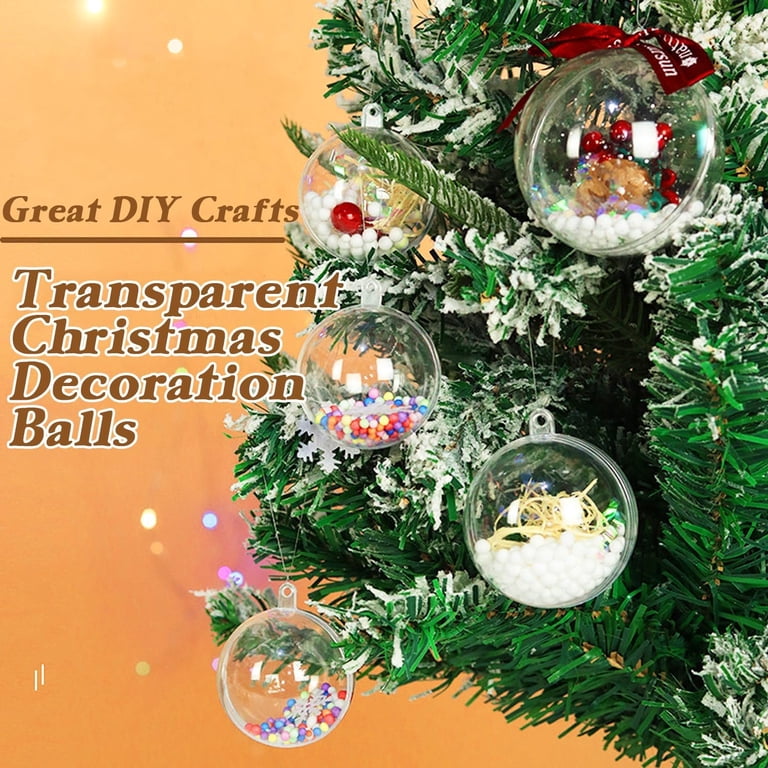 Fillable Christmas Ornaments 12 Pack Clear Fillable Ornaments Balls, 3. ...