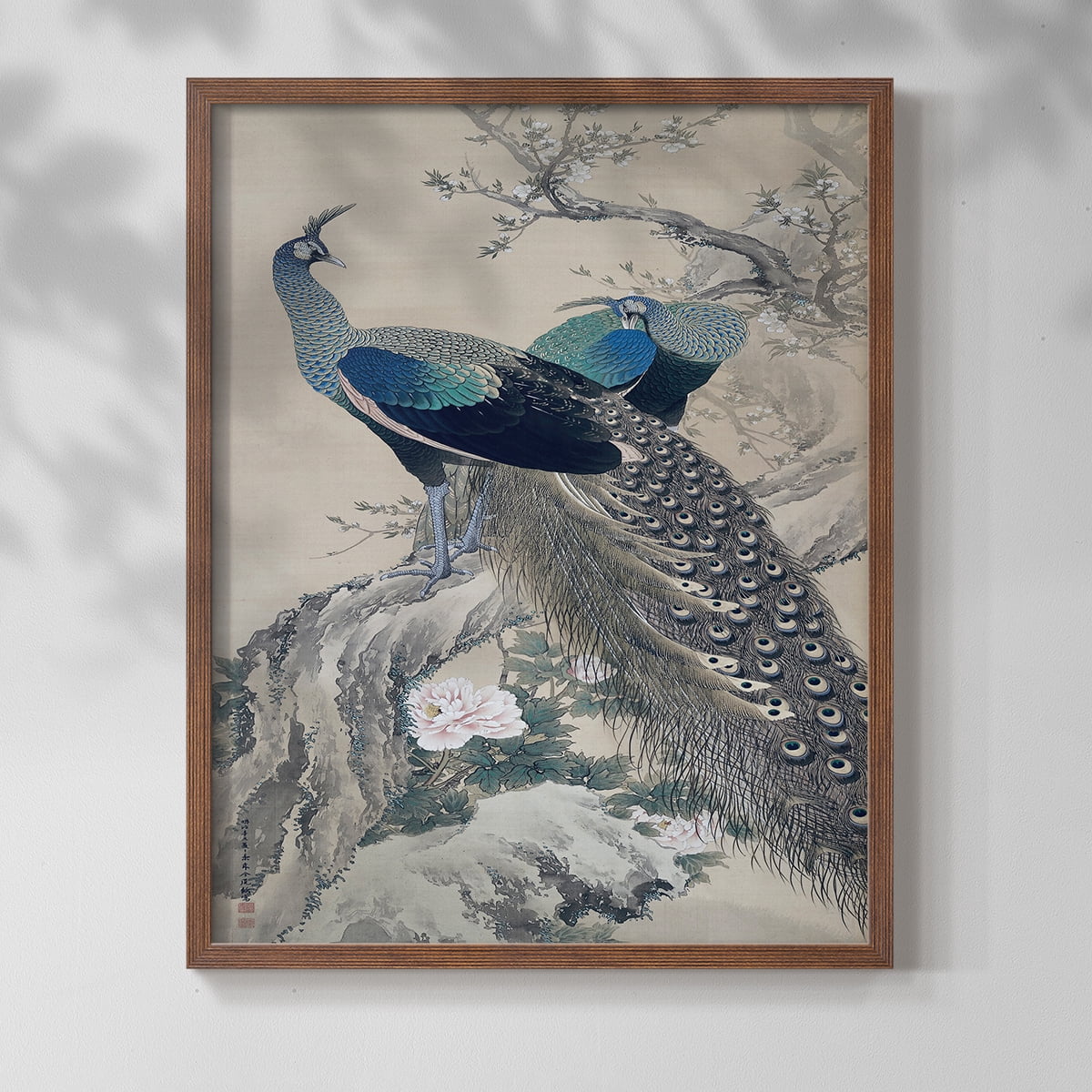 Vintage Animal Print XXXVI - 14in. x 11in. Vintage Framed Print in Walnut Wood Frame
