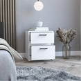 thumbnail image 3 of White Modern Style - Two Drawers for Storage - Bedroom Side Table - Suitable for Small Rooms, 3 of 4