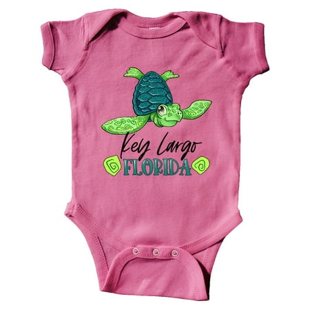 

Inktastic Key Largo Florida Happy Sea Turtle Gift Baby Boy or Baby Girl Bodysuit