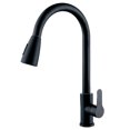 thumbnail image 1 of Spring Brushed Nickel Kitchen Faucet Deck Mounted Mixer Tap 360 Degree Rotation Stream Sprayer Nozzle Kitchen Sink Hot Cold Taps, 1 of 5