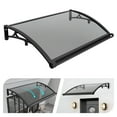 thumbnail image 3 of Door Awning Canopy 40 Inch Wide, Fixed Window Awning with Widened Gutters & Side Spouts, Heavy Duty Aluminum Frame PC Panel, 110lb Snow Load, Weatherproof Entryway Cover, 3 of 12