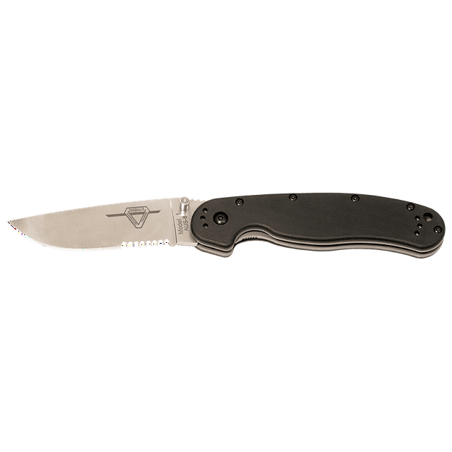 Ontario Knives RAT 1 Liner Lock 8849 Serrated AUS-8 Steel Black Nylon 6 Cuchillo