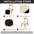 thumbnail image 2 of Lavish Cover Stretch Chair Seat Cover, Elastic Removable Dining Chair Cushion Slipcover, Beige Jacquard Textured, 4 Pack, 2 of 7