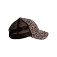 thumbnail image 4 of Womens Distressed Leopard Print Cap – Adjustable Trucker Hat with Frayed Bill, Brown, 4 of 4
