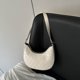 thumbnail image 1 of Rhombic Lattice Underarm Bags Casual Crescent Shoulder Bag para viajes (blanco), 1 of 7