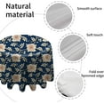 thumbnail image 3 of Coolnut Round Tablecloth Flora Roses On Dark Blue Modern Table Cover for Home Decoration Washable Table Cloth for Dinner Picnic 60in, 3 of 5