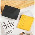 thumbnail image 6 of Leather RFID Blocking Wallet - 4 Card Slots, Large Capacity, Stylish & Compact for Bank Cards, ID, Cash - Black, Blue, Green, Yellow, Gray, Purple - 3.93x3.14in, 6 of 8
