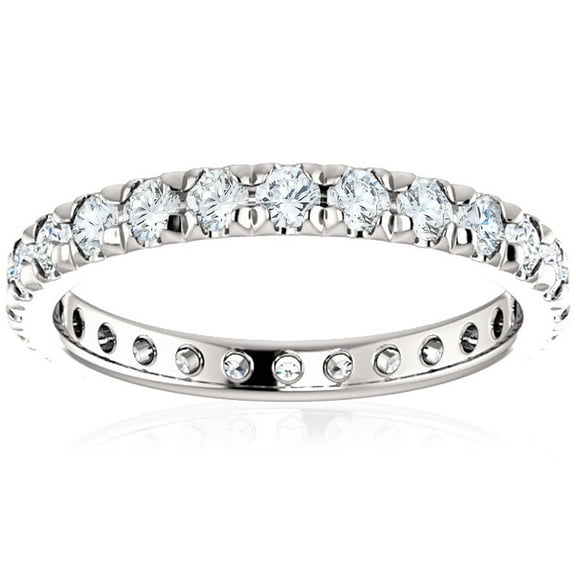 Pompeii 1 Ct Diamond Wedding Eternity Ring 14k White Gold (H/I,I1-I2)