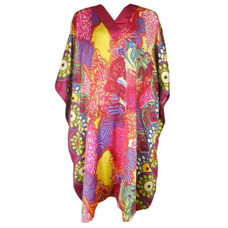 - Up2date Fashion's Women's Short Caftan / Kaftan / Muumuu / Mumu, Sunset Safari Print