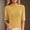 517_Yellow, variant on YEJIMAN Pink Plus Size Tunic Tops, Knitting Cotton T-Shirts For Women, Women's Sweater Slim Fit Half Neck 5 Five Point Mid Sleeve Base Sweater Top